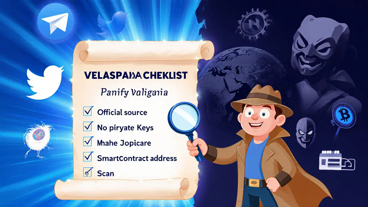 Detective checking a safety checklist beside official and phishing symbols.