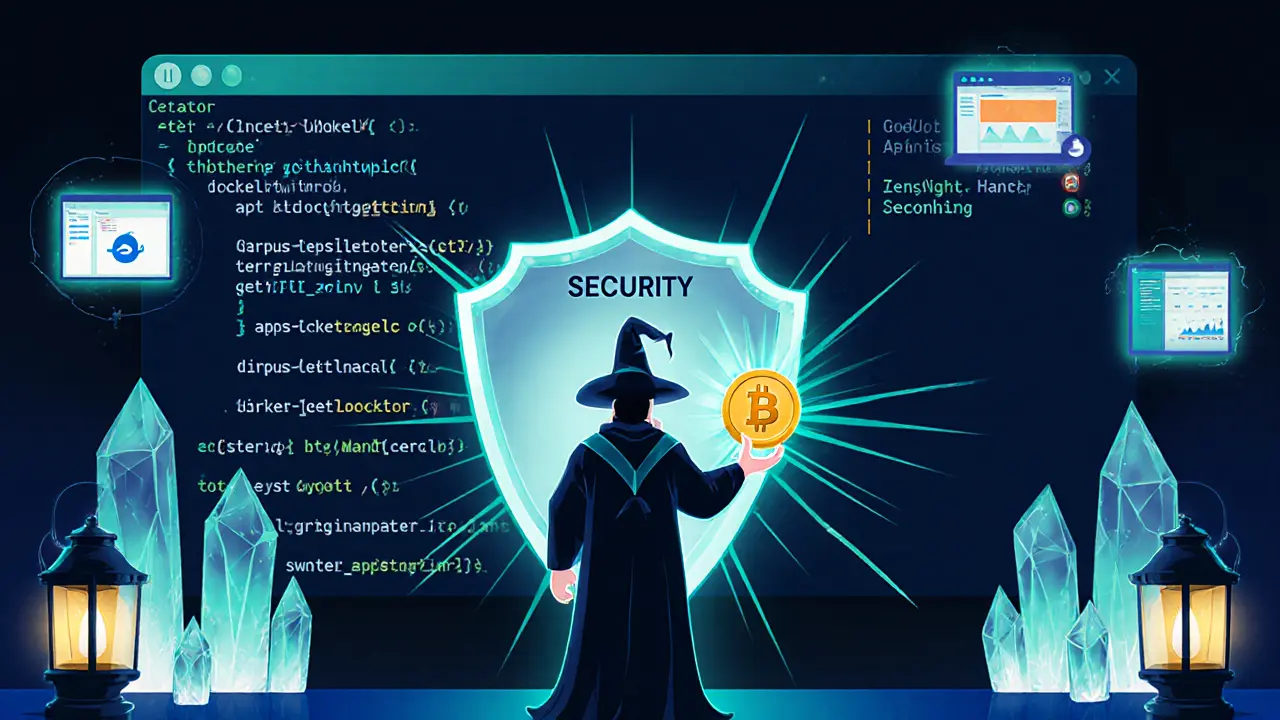 Tech wizard uses enchanted terminal, shield, and staking token to set up a validator.