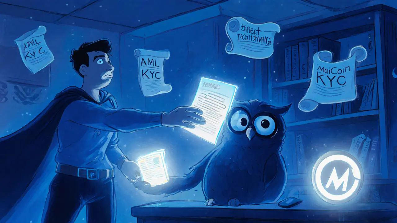 Whimsical office showing VASP registration with an owl regulator.