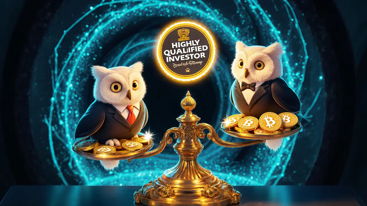 Disney-style illustration of central bank owl figures weighing crypto and rubles, with a VPN portal.