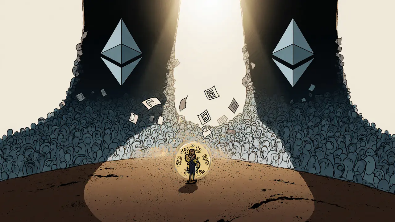 A small new crypto coin dwarfed by the massive, radiant networks of Bitcoin and Ethereum.