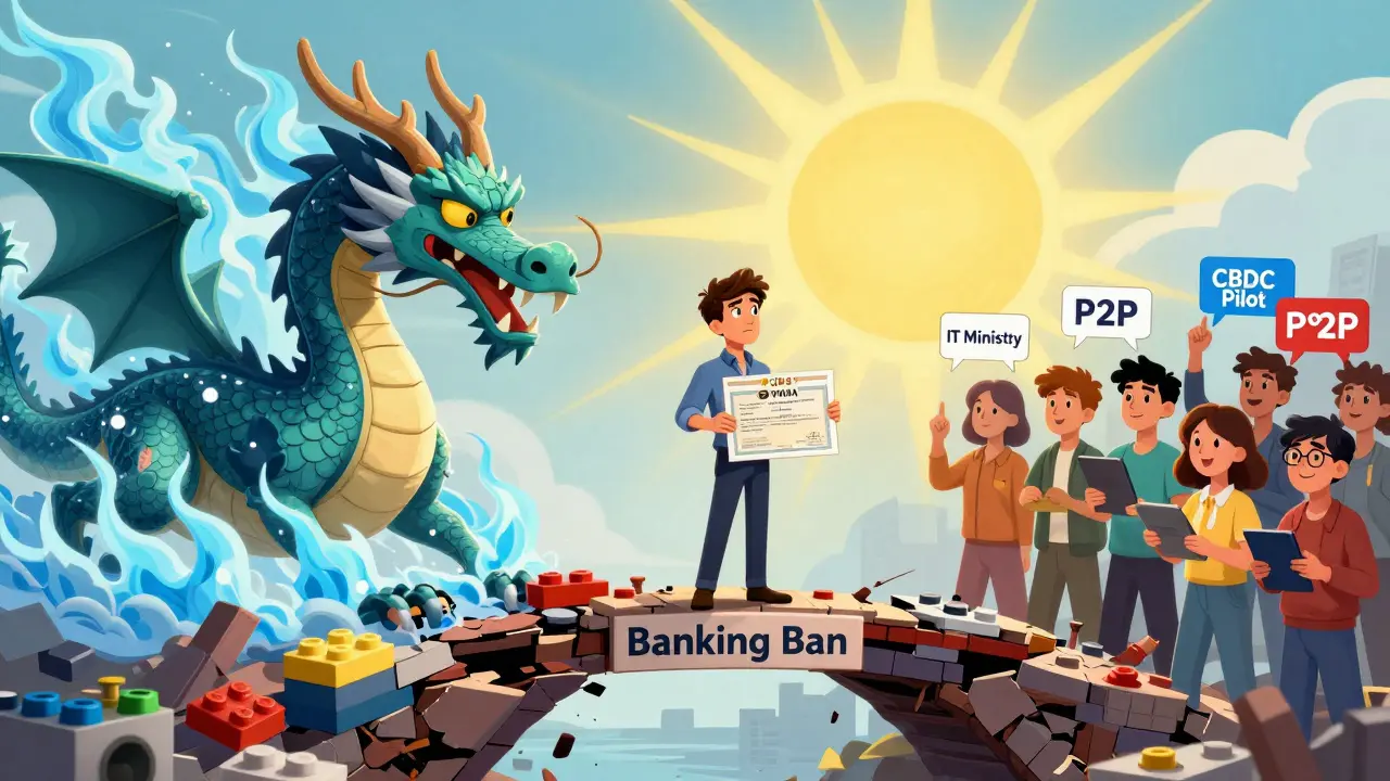 A crypto entrepreneur stands on a bridge torn between a banking dragon and hopeful users using peer-to-peer crypto swaps.