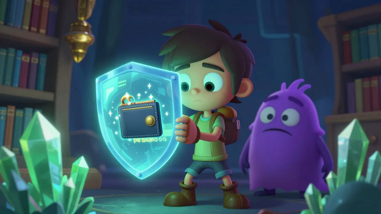 Digital explorer using a holographic shield to protect a crypto wallet