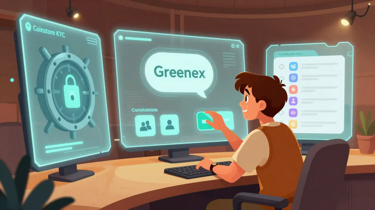 Illustration of user completing tasks on three different crypto platforms