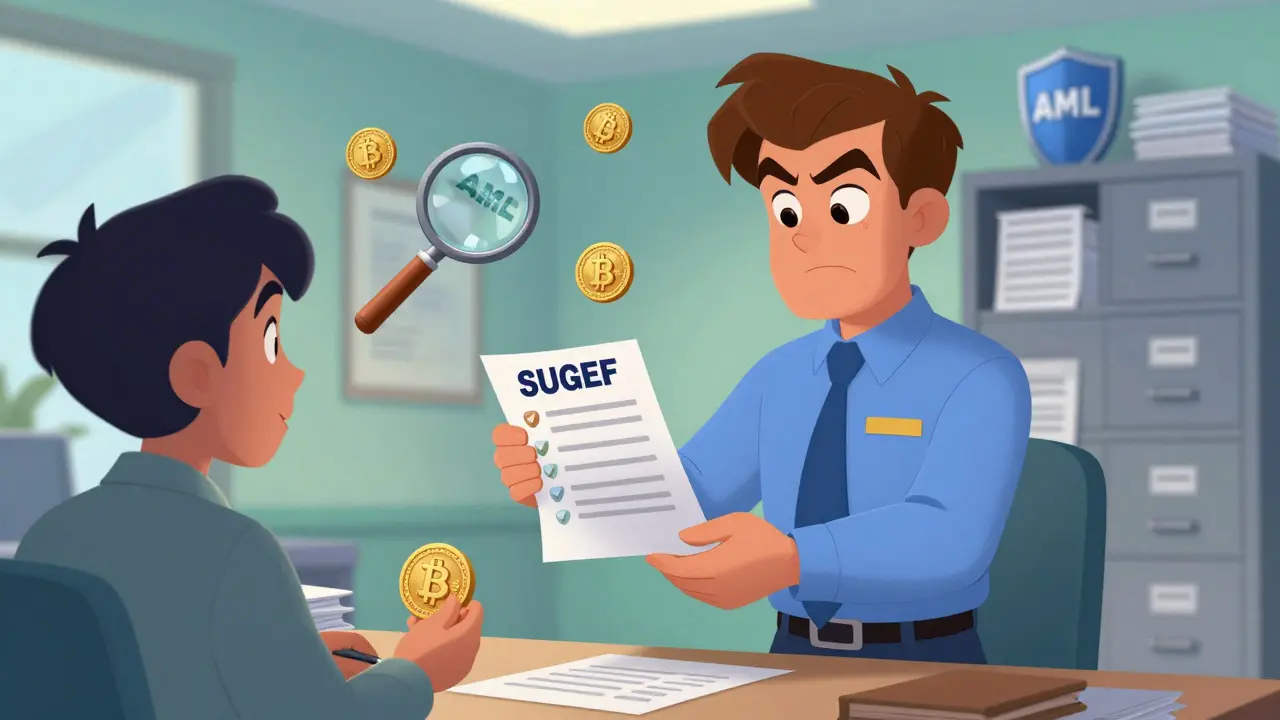 Official handing compliance checklist to crypto business owner