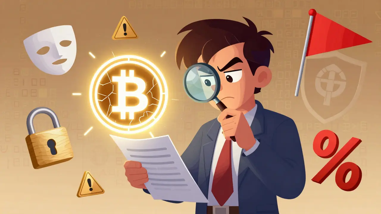 Detective character checking for red flags in a suspicious crypto token