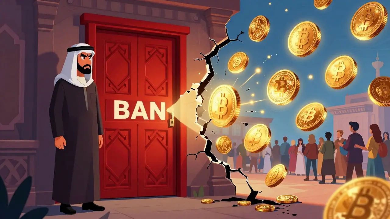 Disney style metaphor of crypto bypassing strict bans