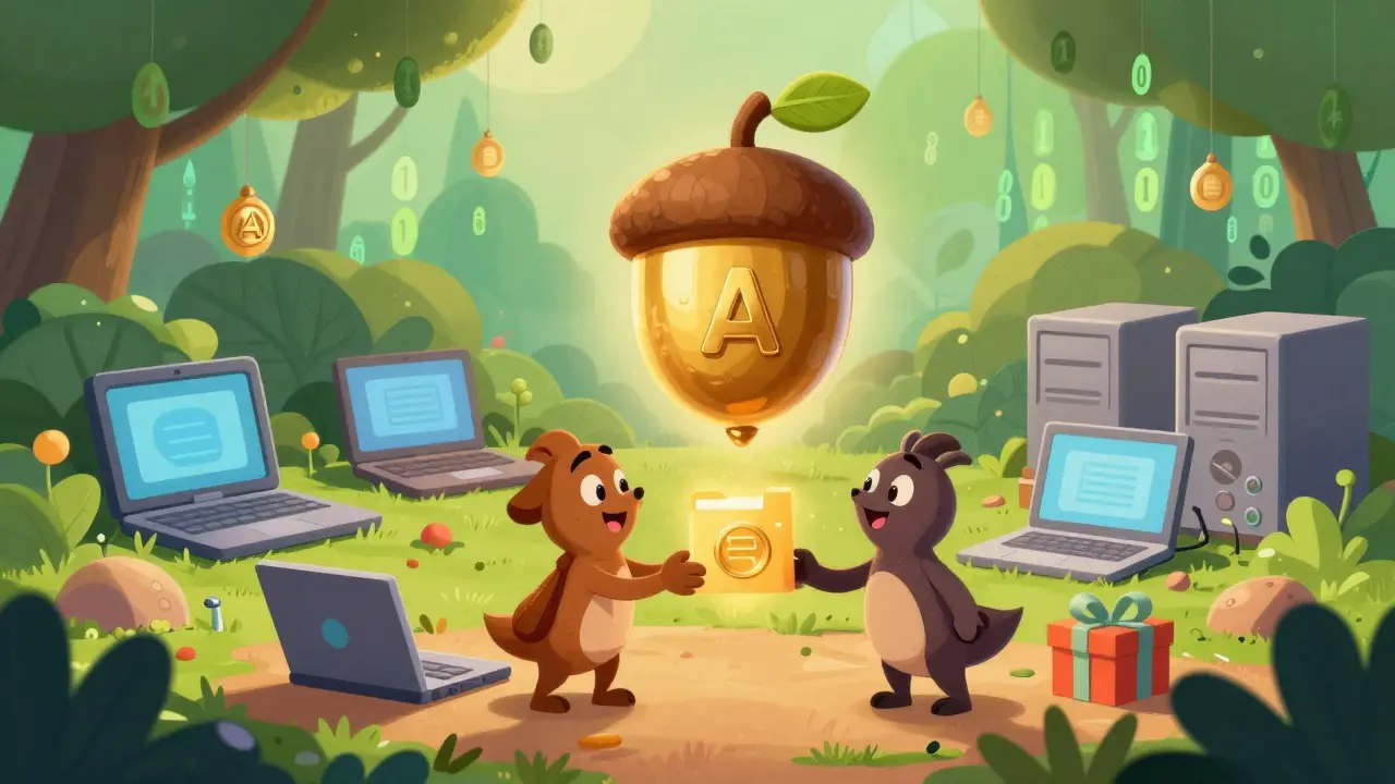 Friendly devices exchanging files and tokens in a digital garden