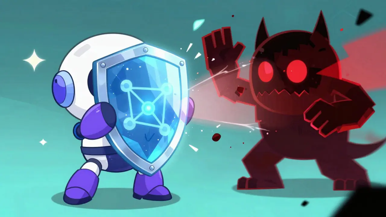 Heroic robot shielding data from a glitchy quantum threat