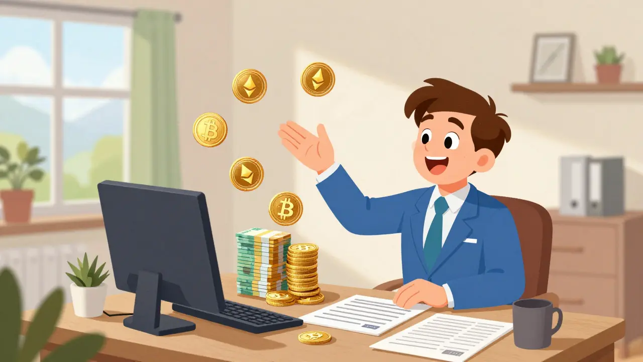 Accountant helping investor convert crypto to Swiss Francs