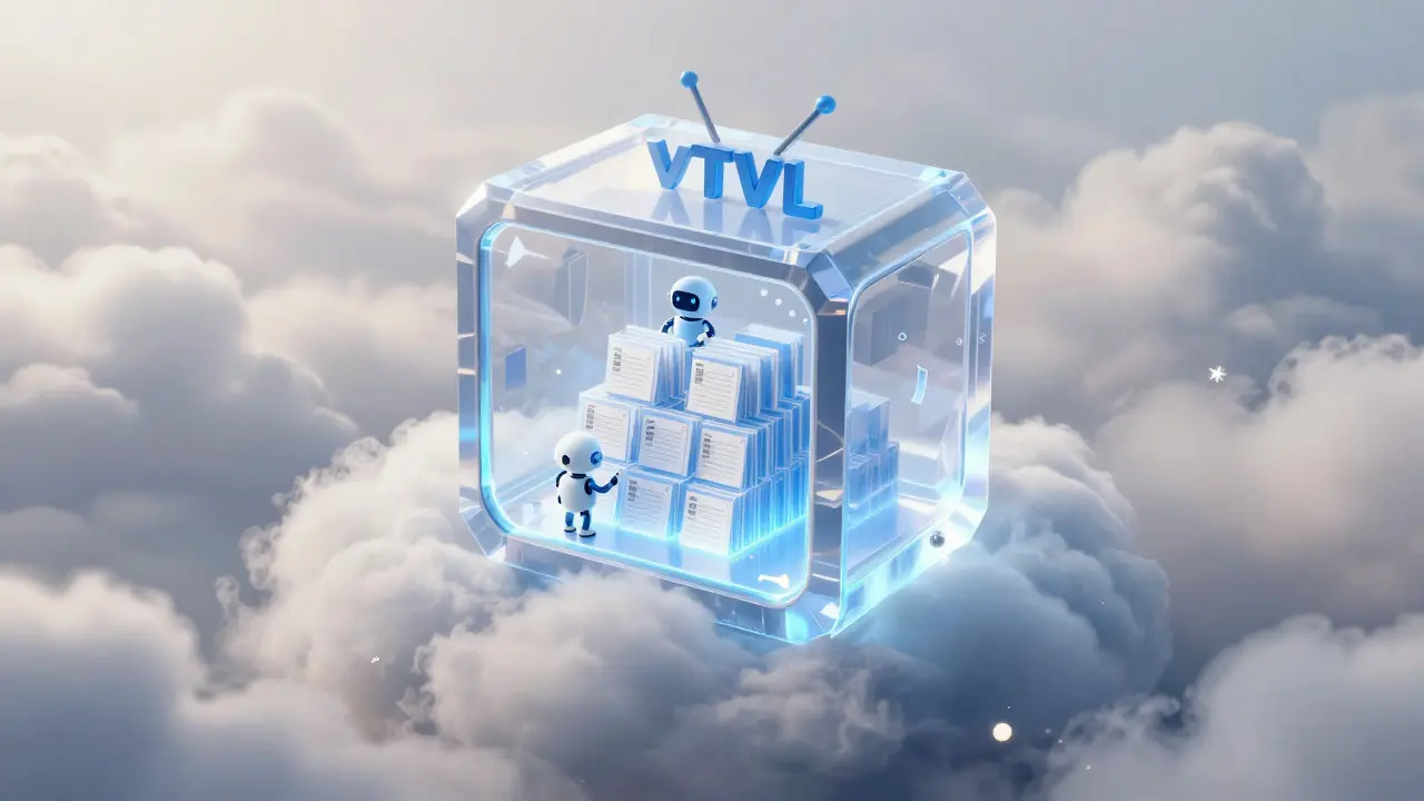 Clear crystal structure representing verifiable vTVL data