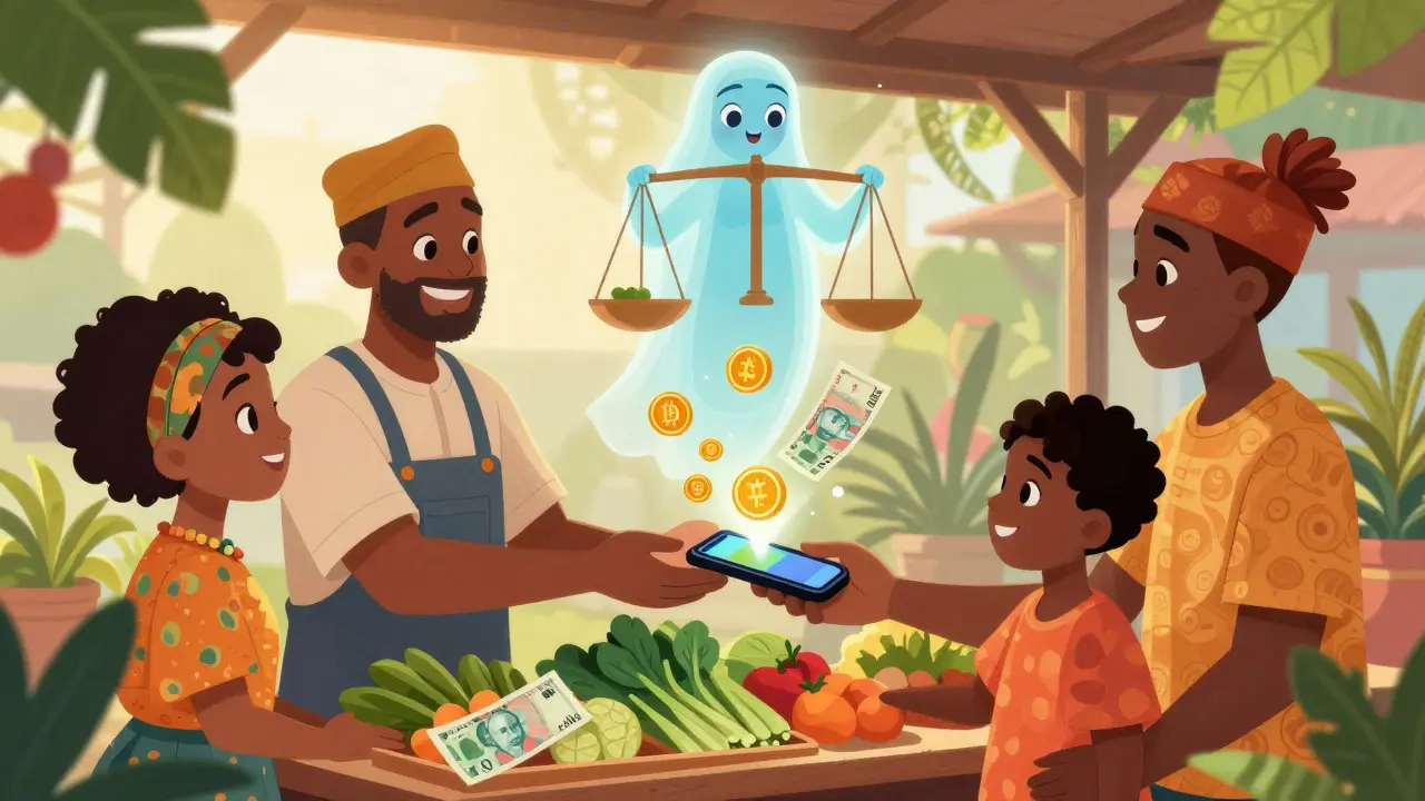 Family buying goods with crypto payments under legal oversight