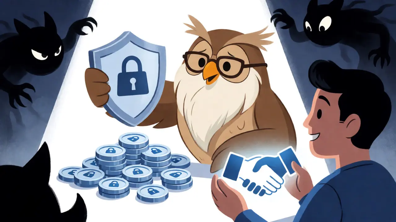 A guardian protecting WON tokens from phishing scams during claim