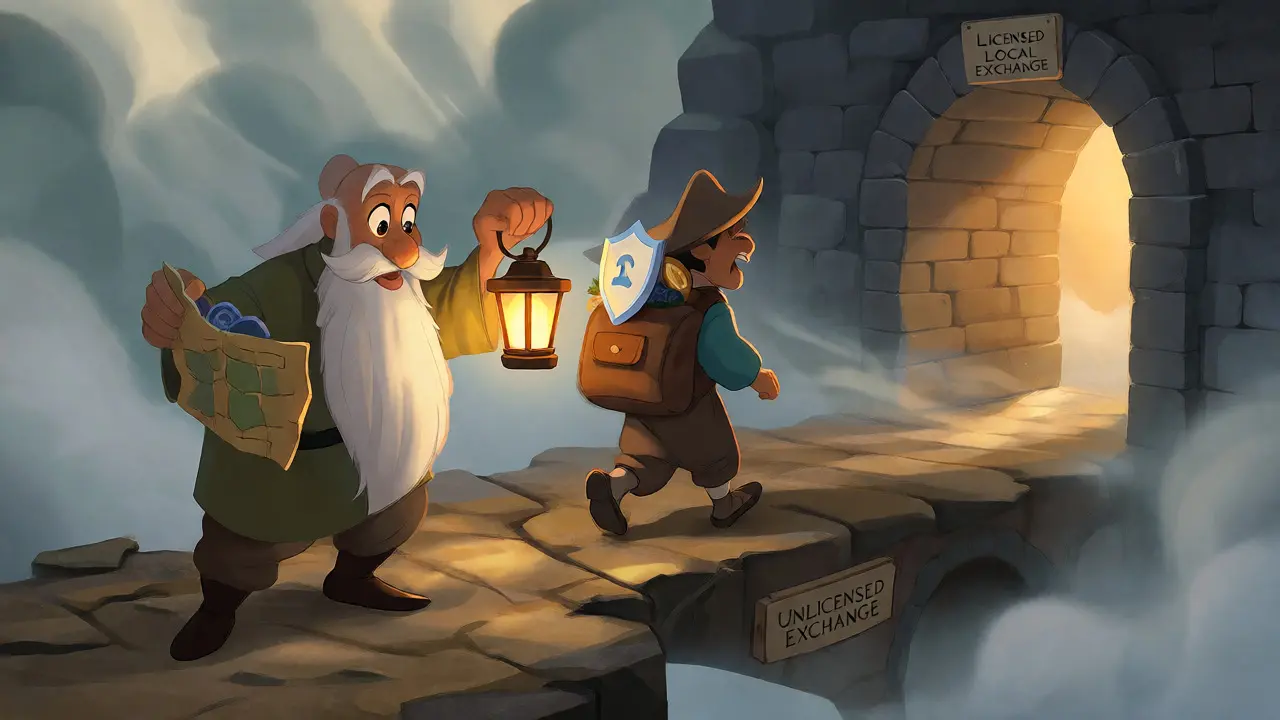 Guide leading trader to safety with a self-custody lantern.